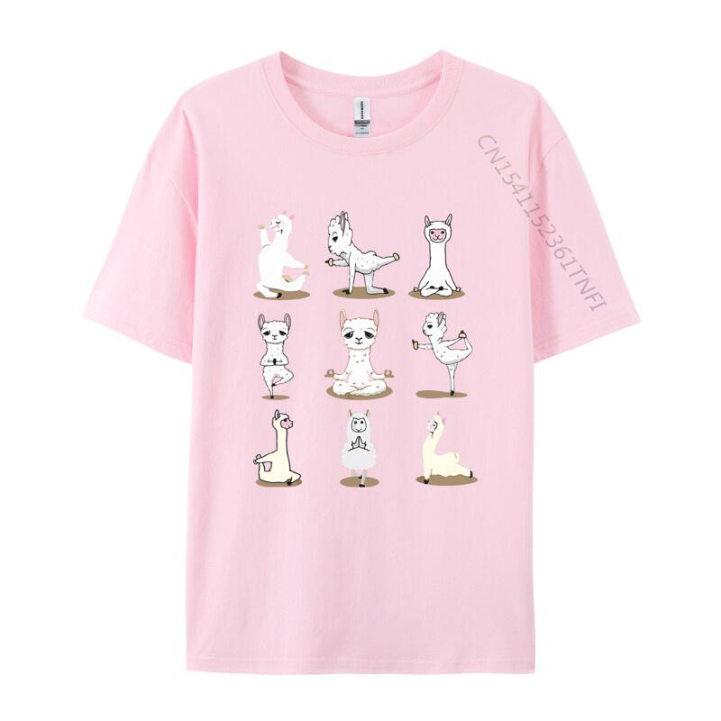 Llama Yoga Poses Yoga Peace Summer TShirt Casual Cotton Mens Tops T Shirt Normal On Sale T Shirt Black