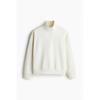 H M Loose Fit Zip Detail sweatsHirt creaM