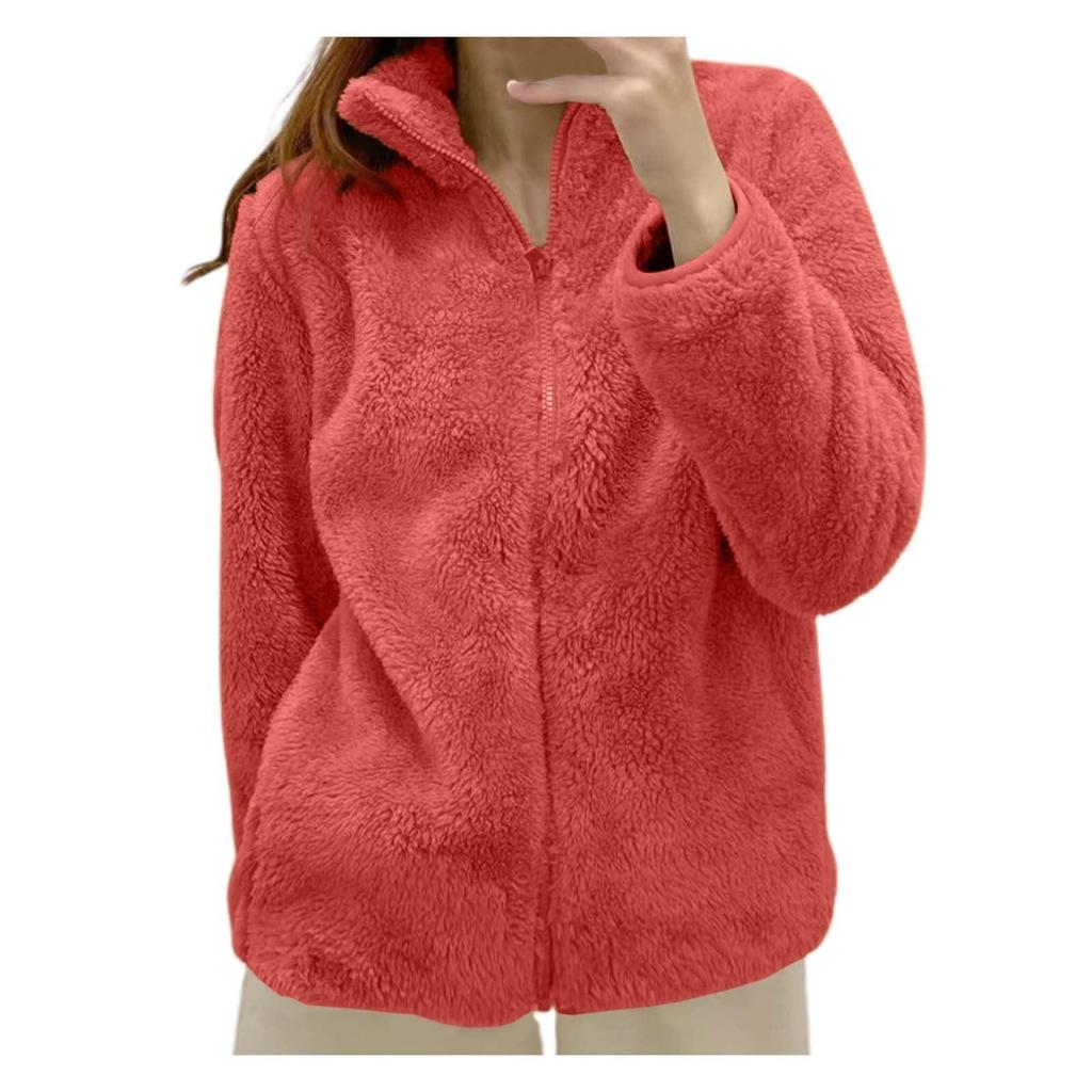 Womens Fleece Zip Up Jacket Light Fall Jackets Winter Plus Size Jackets