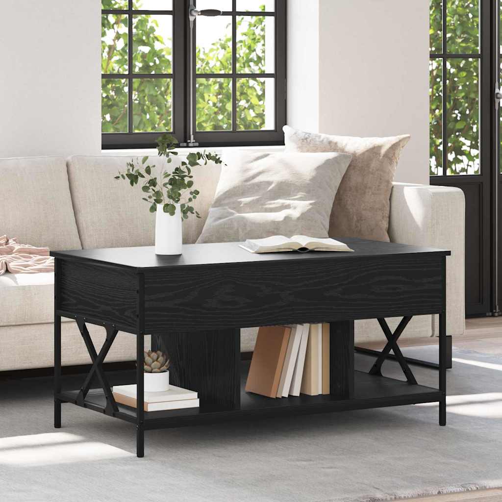 Coffee Table Black Oak Look 100 X 55 X 48.5 Cm