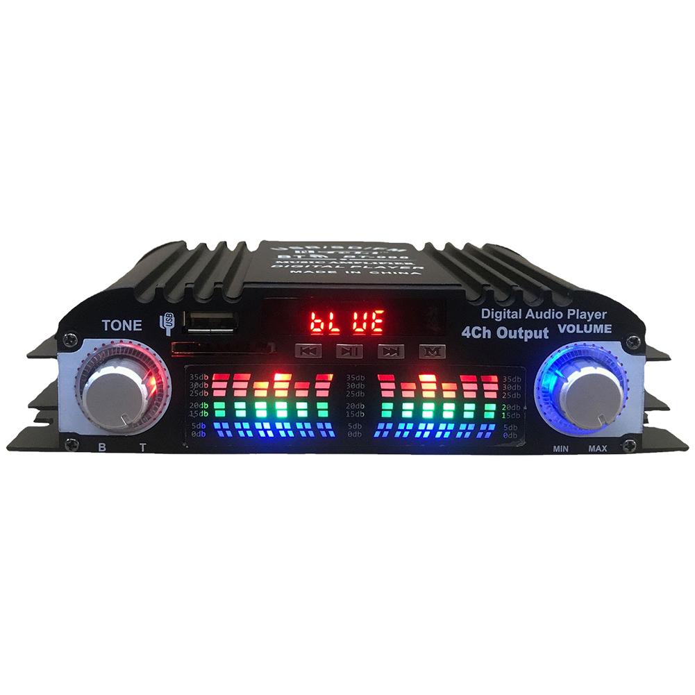 1600W 12V Car BT HiFi Stereo BT-998 Čtečka karet USB s FM rádiem USB Flash Auto Drive 4kanálový zesilovač Nástroje pro dálkové ovládání