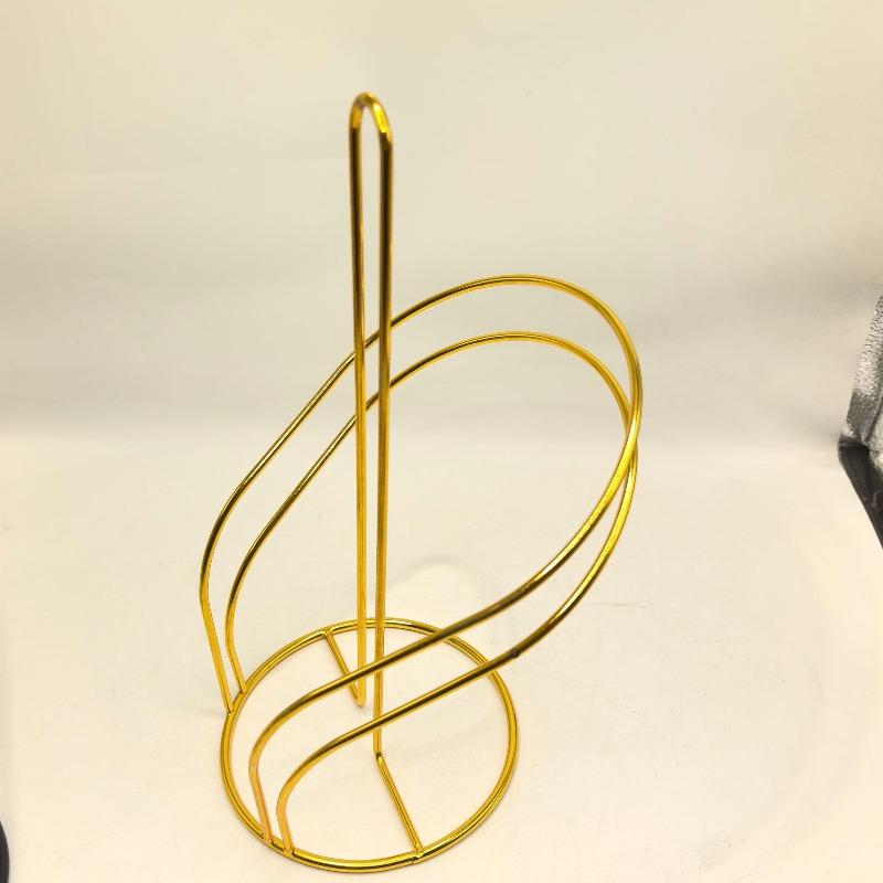 

1pcs Hotel Kitchen Restaurant Iron Tabletop Paper Towel Holder Creative Standing Tissue Roll Organizer for Home & Commercial Use золотой