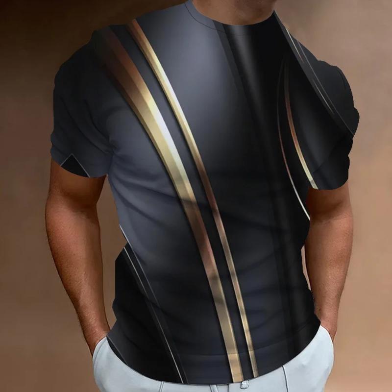 Summer Men Simple Everyday Casual Street Fun 3d Printed T-Shirt Fashion Trend Personality Large Size O Collar Short Sleeve
