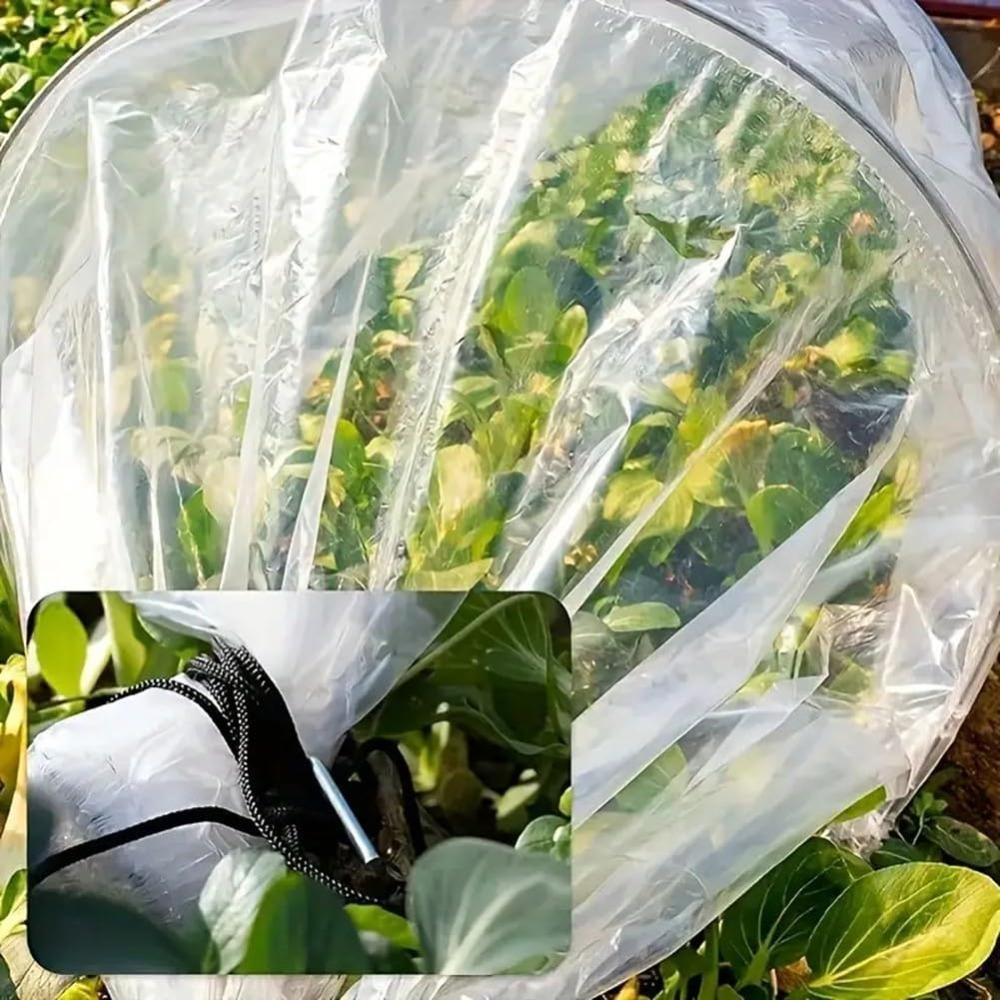Garden Greenhouse Clear Polythene Plastic Greenhouse Tunnel Cover Rainproof Anti Freezing Cold Proof Winter Protection Cover