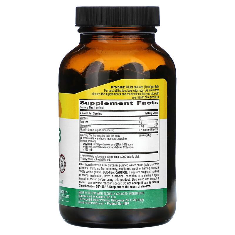 Natural Omega-3, 1,000 mg, 100 softgels