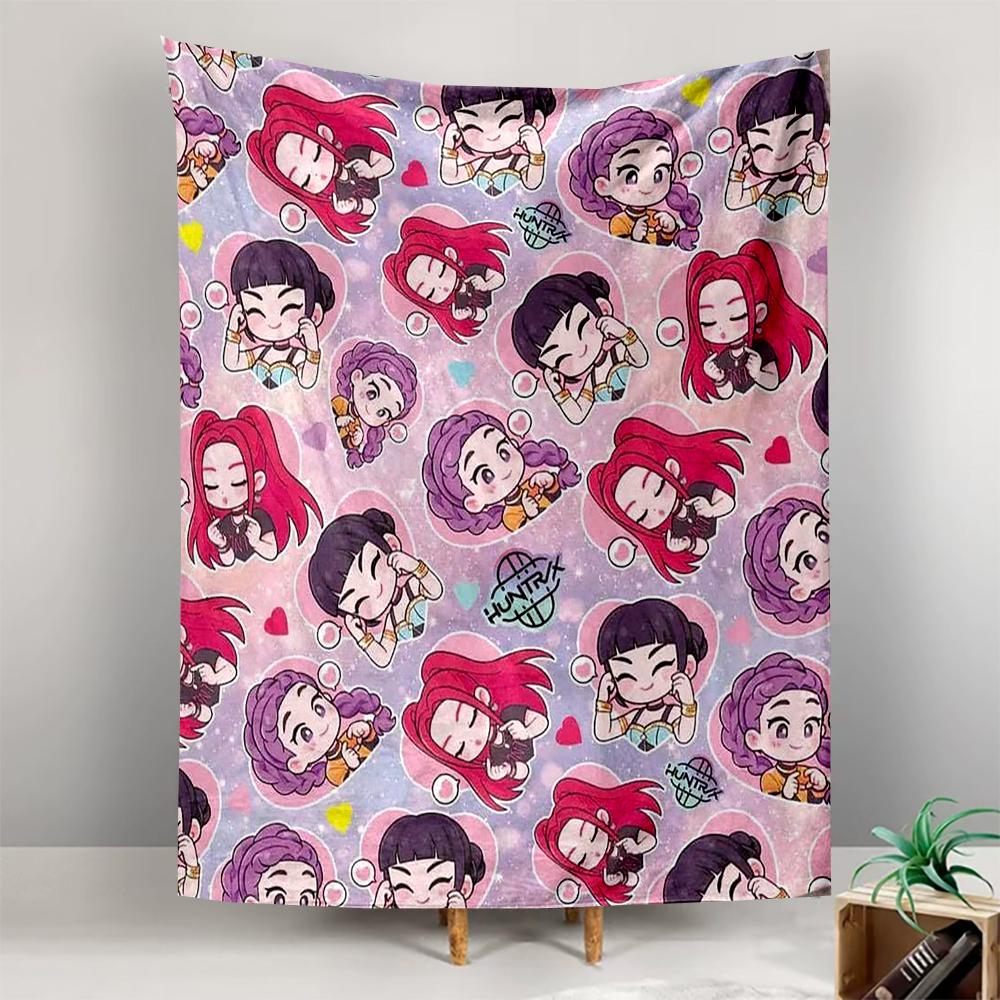 Cute Anime Chibi Girls Cartoon Hearts Print Patterned Tapestry for Bedroom and Living Room Home Decor