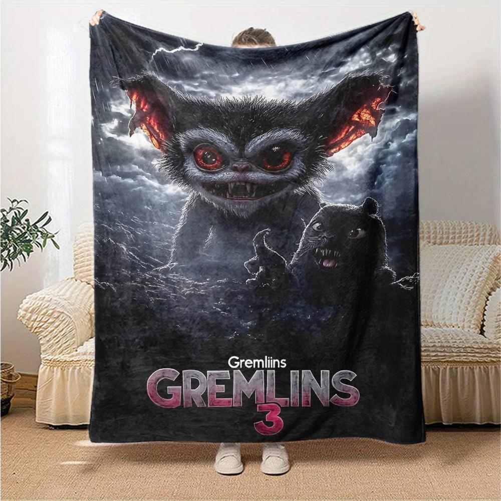 1pc Gremlins 3 Throw Blanket Soft Flannel, Cozy All Season Polyester Perfect for Home, Office