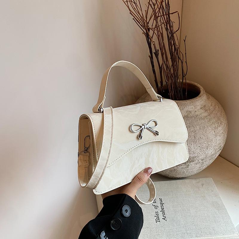 Elegant Bowknot Handbag For Women Chic Casual Small Square Shoulder Bag