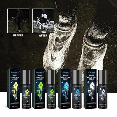 Spray riflettente notturno da 100 ml, ad alta visibilità, per corsa, ciclismo, bici, abbigliamento, avviso, fosforescente