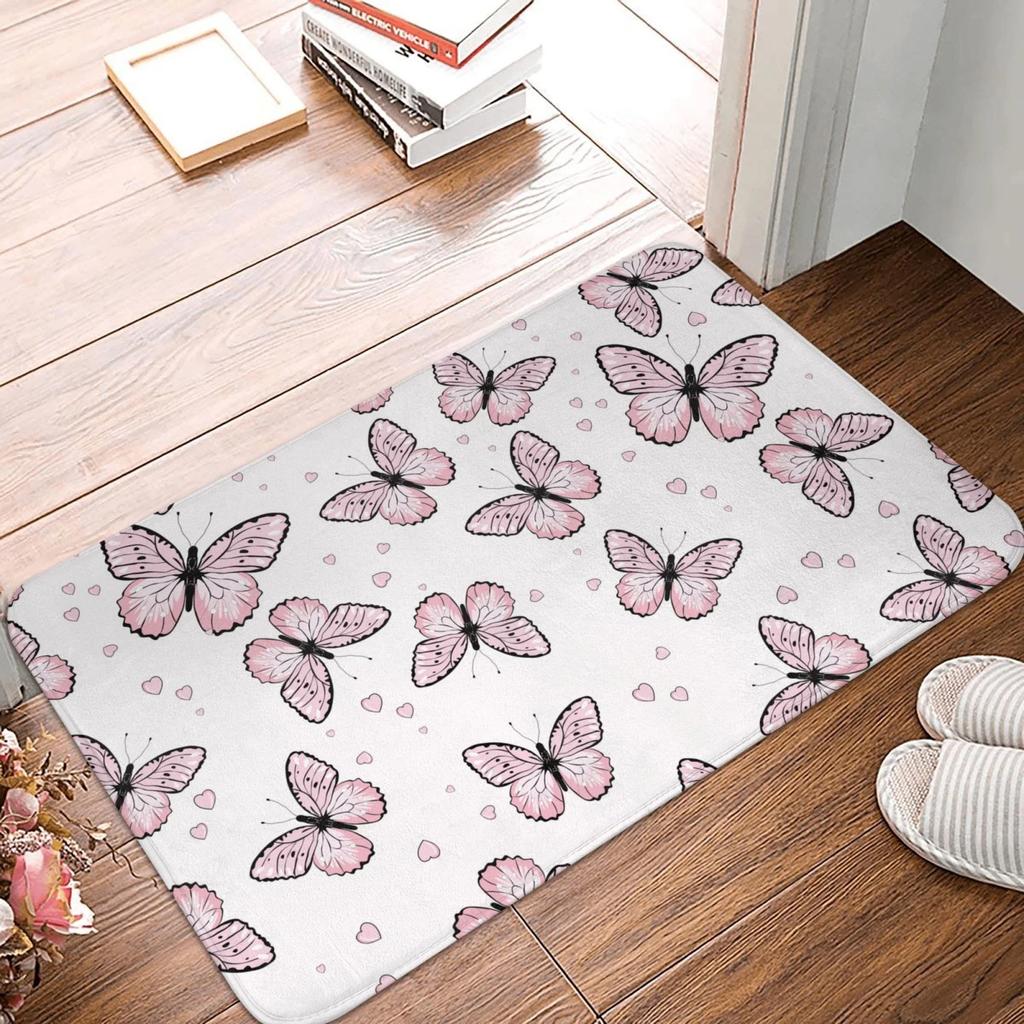 Tappetino da ingresso con motivo a farfalla Elegante Moderno Tappeto da interno per uso quotidiano Morbido Antiscivolo Tappeto per ingresso per Soggiorno Camera da letto Corridoio Cucina