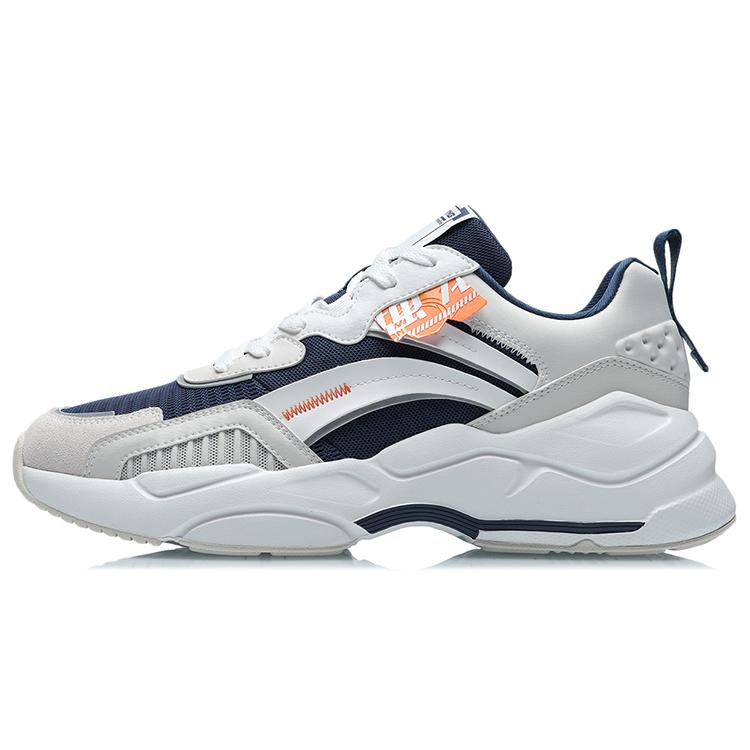 Li Ning Candle Dragon Cushioning Slip Resistant Abrasion Resistant Low top Sports Casual Shoes Unisex White Blue AGCR053-5