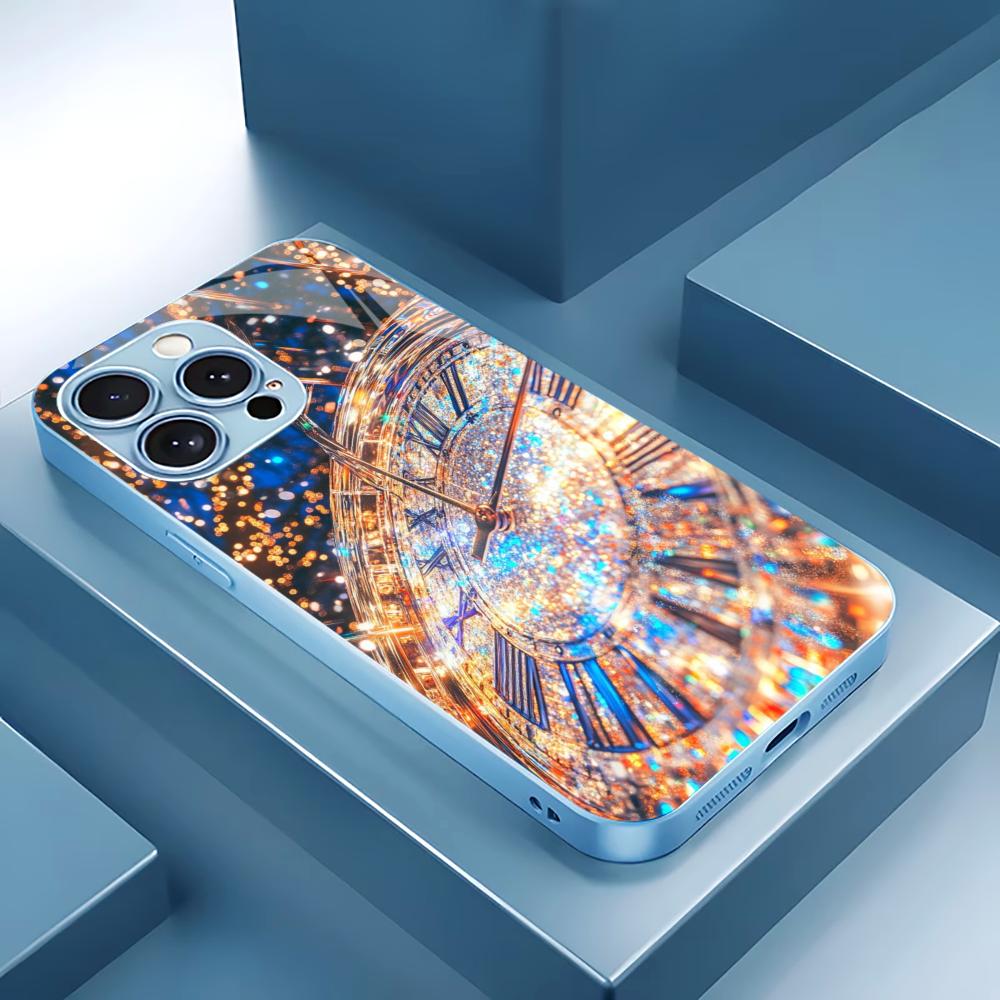 

Colorful For Electroplated Glass Phone Case For iPhone 17 16 15 14 13 12 11 Pro Max Plus 16E 17Air Cover iPhone 11 ProMax