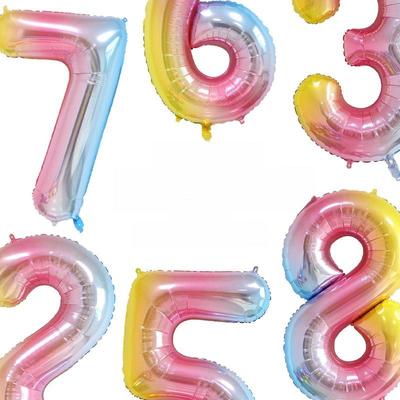 Çocuk Doğum Günü Partisi Süslemeleri için 32 İnç Gradyan Renkli Dijital Balonlar