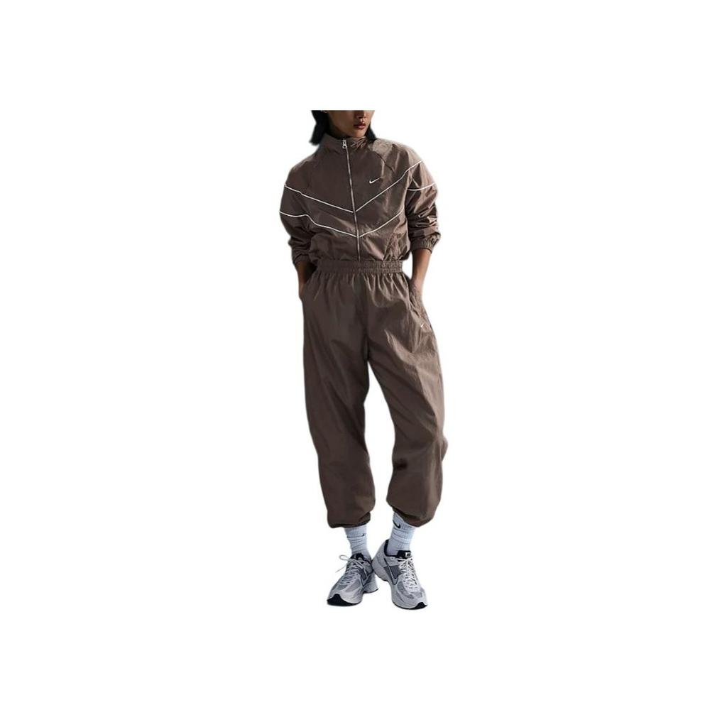 Nike Windrunner Color Block Woven Loose Fit Sun Protection Full Zip Long Sleeve Jacket Women jackets Mineral-Grey FV6305-004