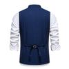 Autumn British Style Retro Vest For Men Fashion Stand Collar Herringbone Coarse Tweed Suit Vest Waistcoat Vintage Gentleman