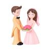 2Pcs Romantic Couple Ornament Realistic Fashionably Dressed DIY Mini Cake Decoration Lovers Figure for Desktop