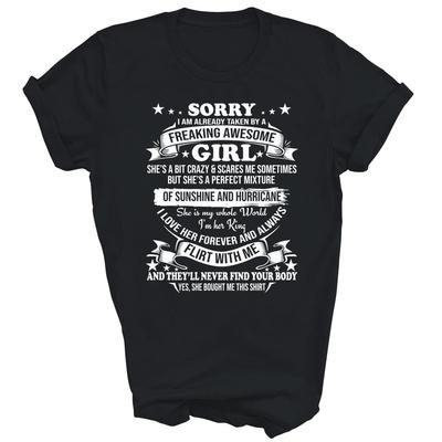 Entschuldigung, ich bin schon vergeben von einem großartigen Mädchen Unisex-Shirt Geschenk