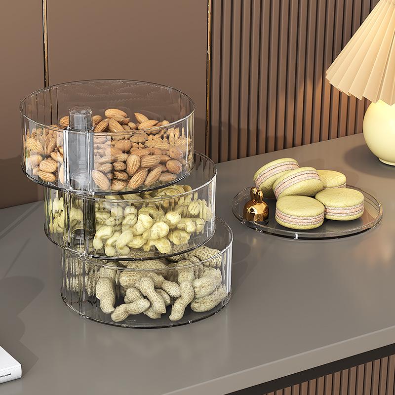 Luxury Cartoon Rabbit Multi-Layer Rotating Fruit and Snack Box with Lid