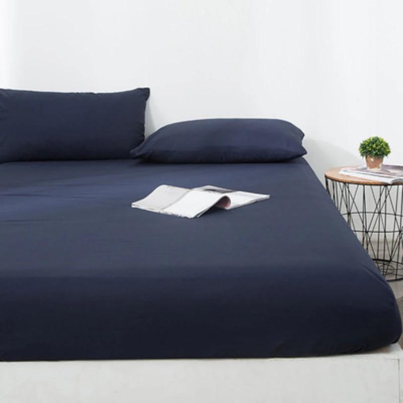 Waterproof Bed Mattress Cover Elastic Solid Color Fitted Bed Sheet Super Soft Microfiber Sheet Covers for Bed Queen King