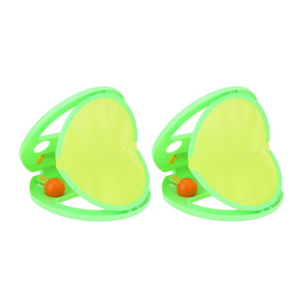 Hand Catching Racket Ball Toy Hand Exercise Ball Throwing Set for Interactive Game Fitness Green