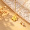 Four Petal Gold Necklace for Women, Pendant Choker Chain, Daily Date Accessories, Birthday Valentine's Day Jewelry