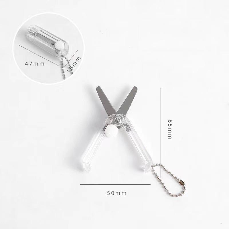 

Transparent Mini Scissors Retractable Folding Portable Scissors Student Hand-Made Paper Scissors Candy Color Small Scissors чистый