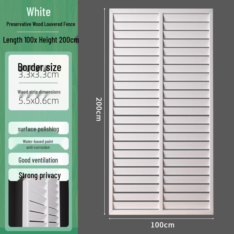Outdoor Privacy Screen: Louvered Wood Fence for Gardens and Courtyards