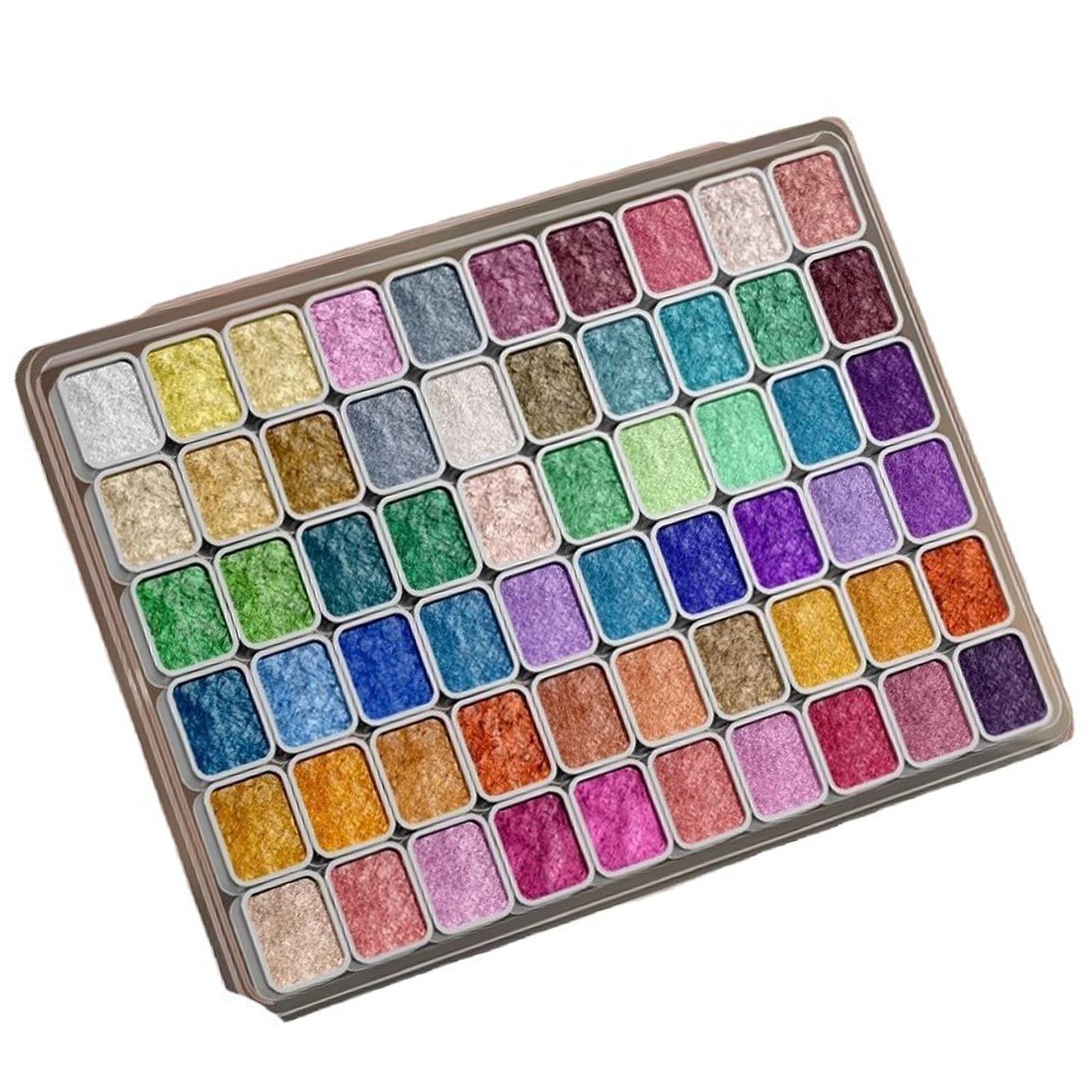 

60 цветов, набор блестящих акварельных красок, твердые перламутровые пигментные принадлежности для рисования для художников, студентов, любителей