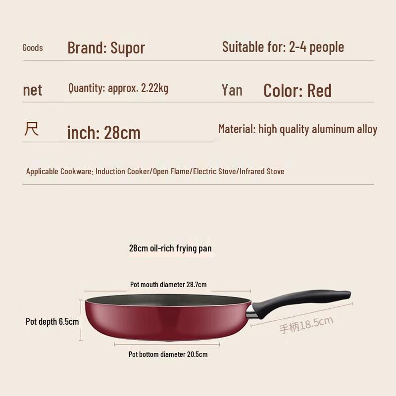 Supor Red Dot Non-Stick Frying Pan 28cm