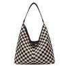 Retro Plaid Checkerboard Pattern Large Capacity Tote Bag Crossbody Shoulder Bag Handbag Notes Bag Female