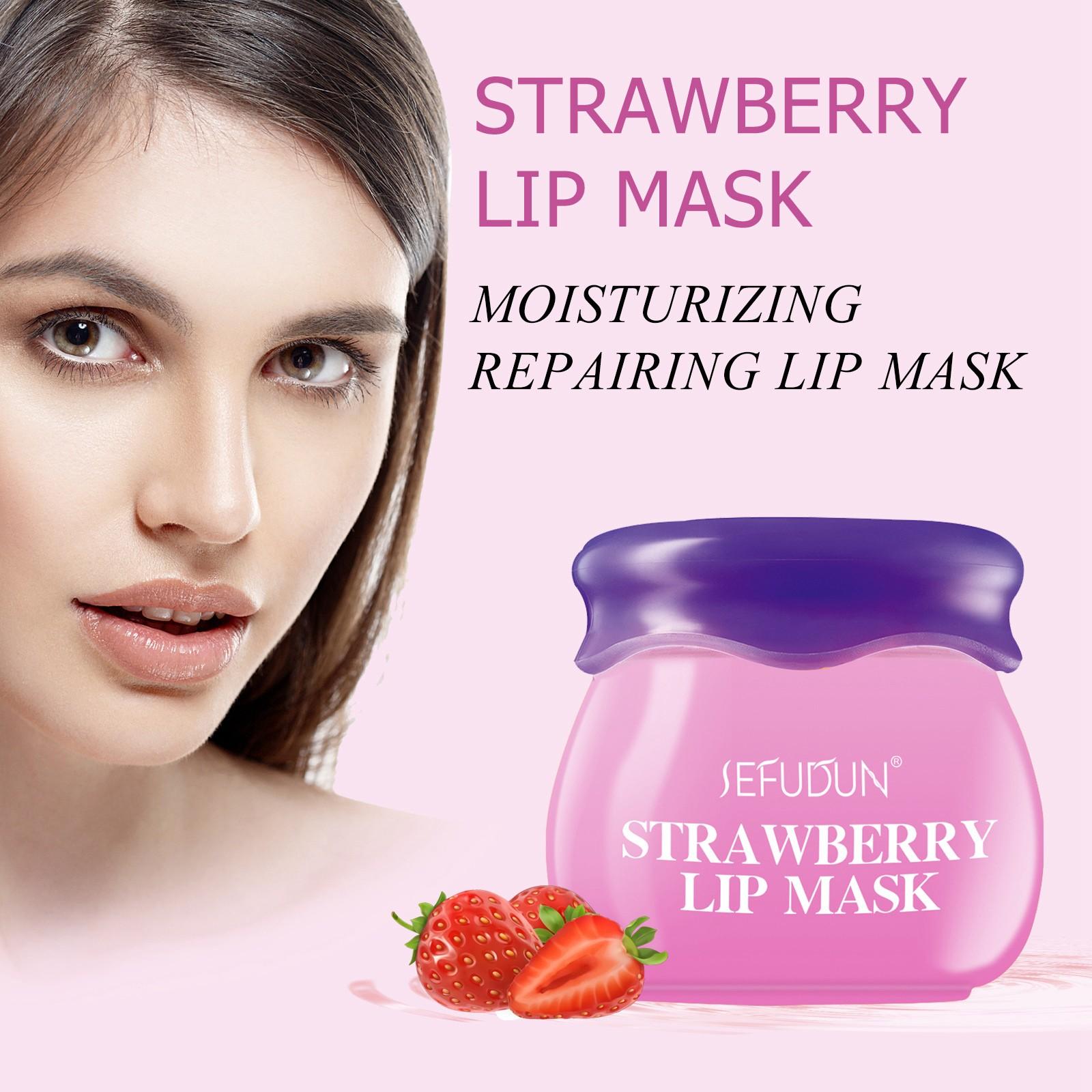 

Медовая зимняя маска для губ с клубникой, увлажняющая вода для губ, увлажняющая и питательная маска для ухода за кожей, темная и глубокая маска для губ для девочек