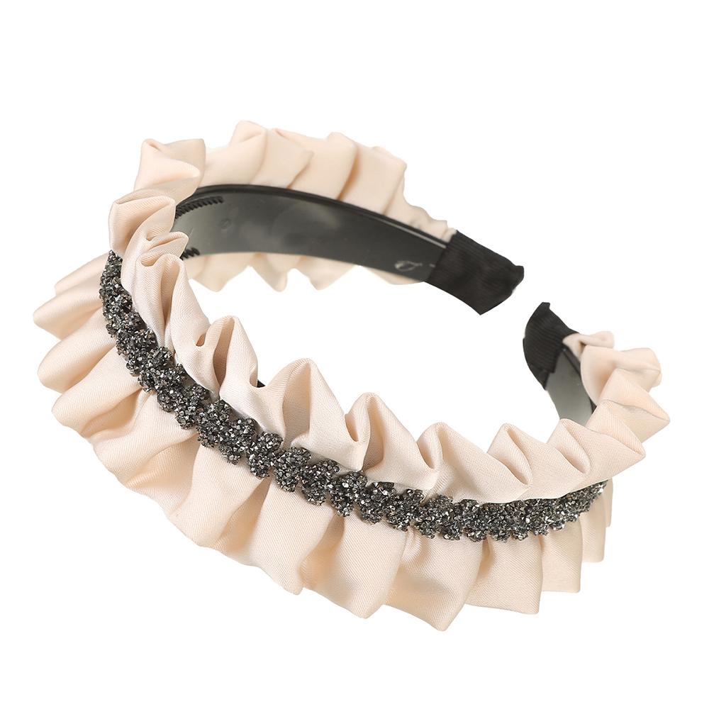 Wide Wrinkled rhinestone Headband For Women Hairbands Hair Hoop Headwraps Girls Hair Accessories Elegant Chic Hair Ornament