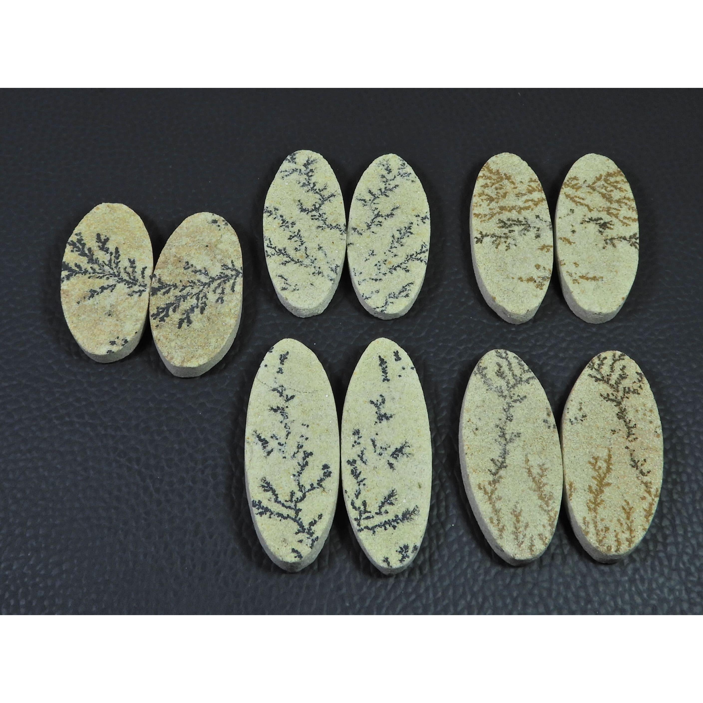 Natural Psilomelane Germane Dendrite Matched Pair Loose Gemstone 05 Pair Lot C-2166