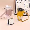 Cat Design Cup Sleeve With Handle Strap Portable Insulated Carrier For Water Bottles Coffee Cups
