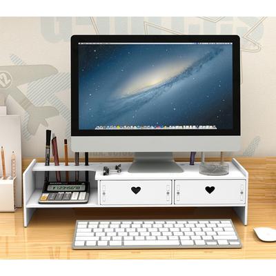 Support de moniteur de bureau avec tiroir, Base de rehaussement de clavier de bureau, support de rangement, support de dispositif de rehaussement d'ordinateur de bureau