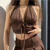 35 Styles Sexy Y2K Lace-up Cropped Camouflage Top - 90s Retro Backless Summer T-shirt for Women