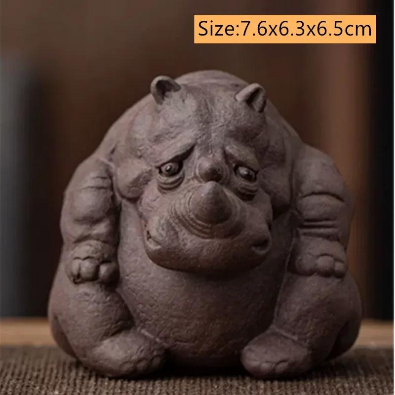 Chinese Purple Clay Tea Pet Handmade Elephant Statue Ornaments Tea Figurine Sculpture Decoration Tea Set Decors Accessories
