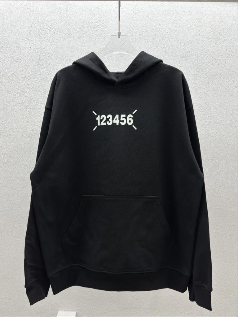 Autumn/Winter Cotton Terry Casual Hooded Sweatshirt - MM6 Minimalist Hoodie