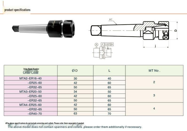AIFEMO MTA3-ER32-65 Taper Shank ER Collet Tool Holder