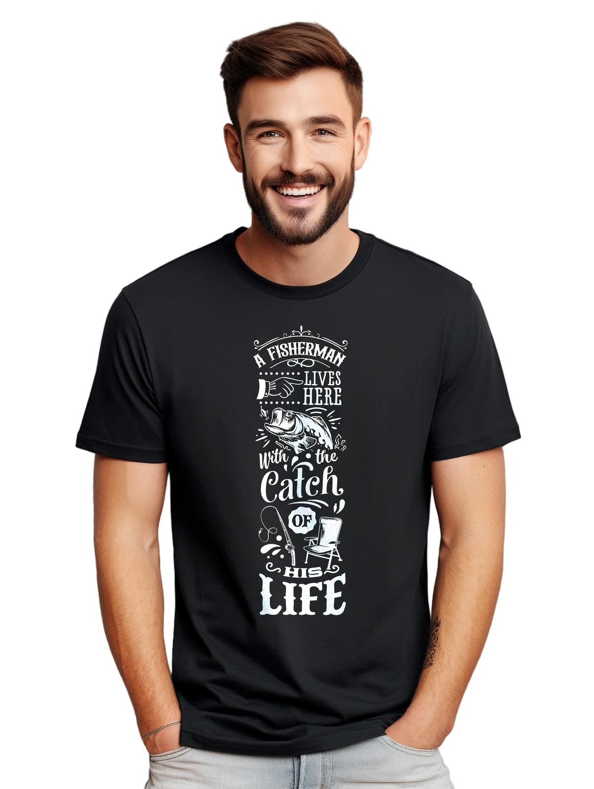 

A Fisherman Lives T-Shirt Mens Womens Tees Top - Reel in the Laughs! Funny T-Shirt Mens Womens Tees Top, Unisex Printed D M