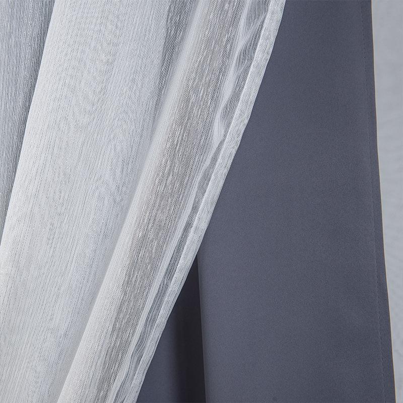 

Прозрачные шторы с люверсами и изолированной затемняющей подкладкой, оконные шторы из 2 панелей, шторы с прозрачным наложением, элегантные затемняющие шторы для спальни 132X160cmX2pcs серый