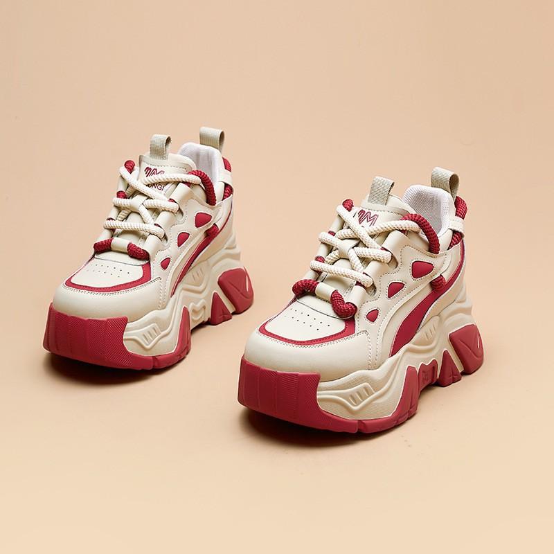 thick-soled heightening shoes women's summer new color matching casual sports shoes small mesh muffin women's shoes