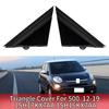 New Pair Rear View Mirror Triangle Plate Trim Gloss Black For 2012- FIAT 500