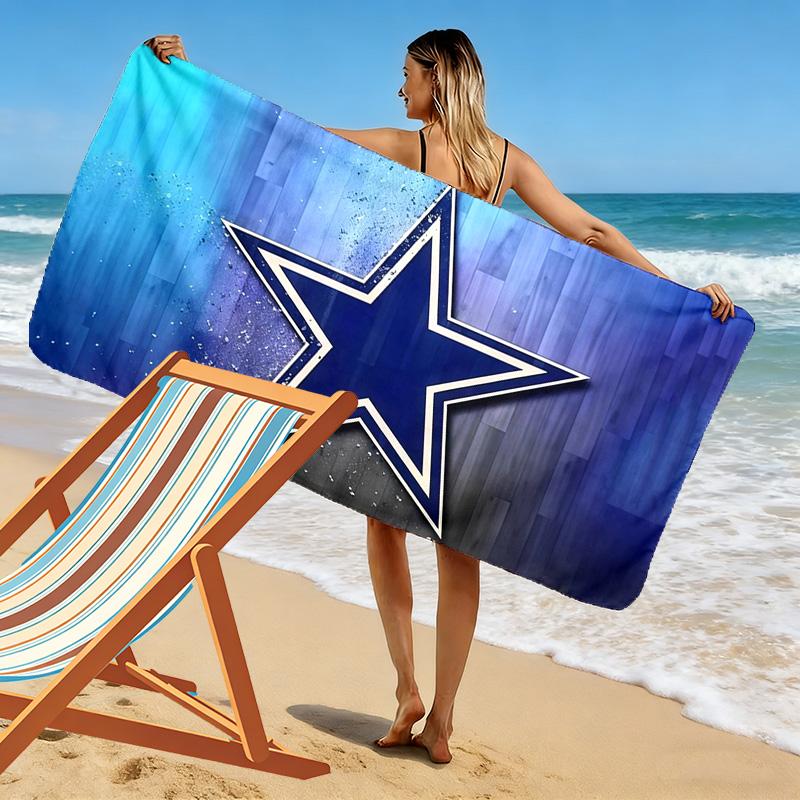 Dallas Cowboys Print Beach Towel, Large Soft Quick Dry Towel for Beach Camping Swimming