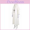 Costume da Suora Cosplay di Halloween in Tessuto Poliestere per Role Play Fantasy