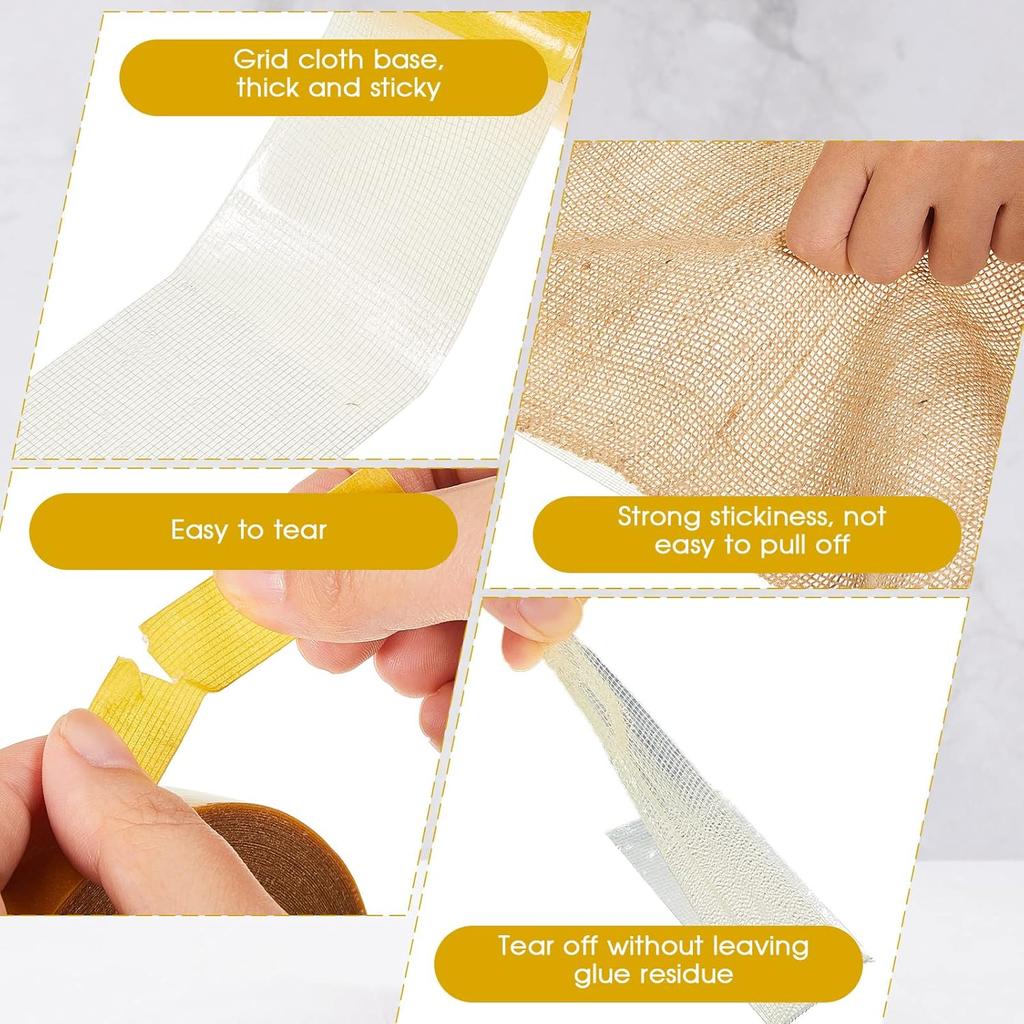 Grid Double-sided Tape with Super Strong Adhesion, Tear-off, Hand-made Double-sided Tape for Carpet Fixation