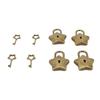 4 Set Treasure Chest Padlock Mini Metal Diary Book Jewelry Box Decorative Lock with Key S007 Five Pointed Star Shaped