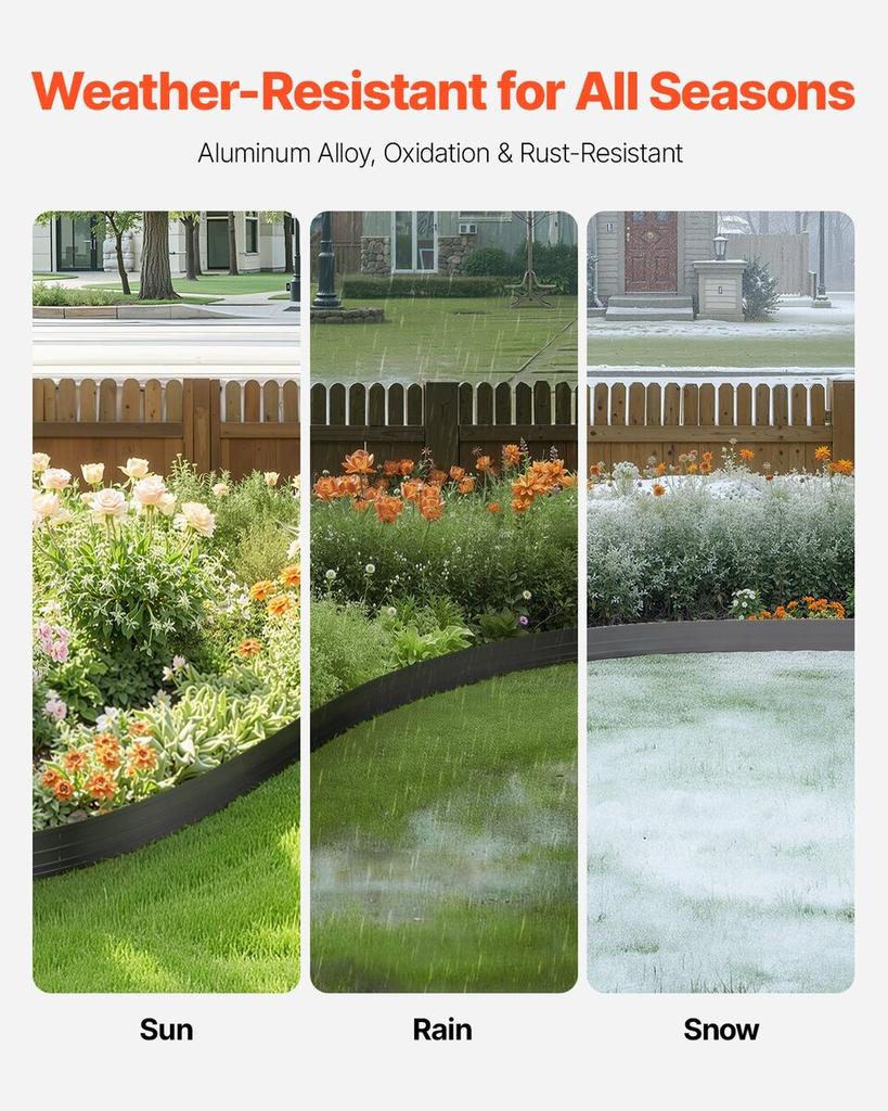 Metal Landscape Edging 10Packs 60in Rust-Resistant Bendable for Yard Garden