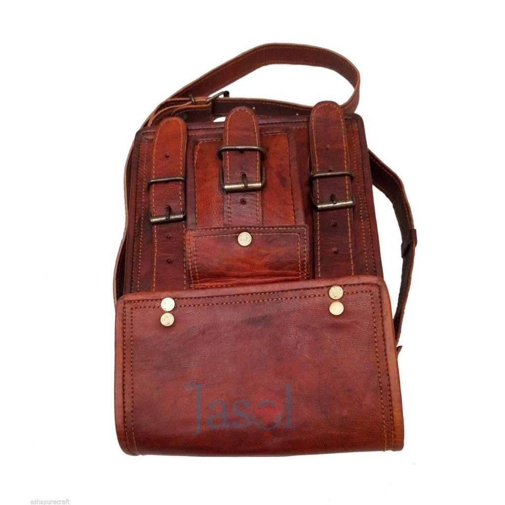 Unisex Genuine Leather Messenger Bag Tablet Bag Satchel Cross Body Bag Sling