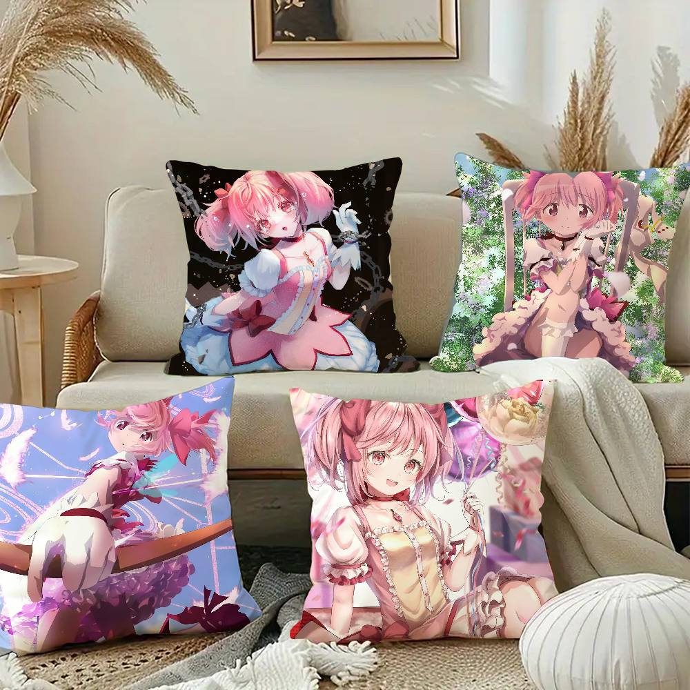Kaname Madoka Mahou Shoujo Madoka Magica Anime Pillow Case Square Pillow Bedroom Sofa Leisure Comfort Cushion Home Decoration
